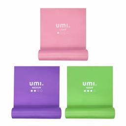 UMI. by Amazon - bandas elásticas banda de resistência de fitness ioga pilates, para reabilitação e terapia física para homens e mulheres bandas de exercício (rosa lilás verde, 1,5 m)