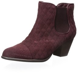 Sixth & Love Women's Quilted Ankle Bootie, Wine, 8 M US