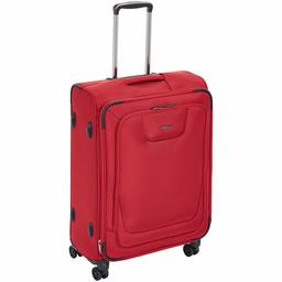 AmazonBasics Expandable Softside Spinner Luggage Suitcase with TSA Lock and Wheels - 25 Inch, Red