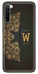 Amazon Brand - Solimo Designer Black Pattern Alphabet-W 3D Printed Hard Back Case Mobile Cover for Xiaomi Redmi Note 8