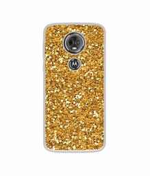 Amazon Brand - Solimo Designer Golden Sparkle UV Printed Soft Back Case Mobile Cover for Motorola Moto E5 Plus