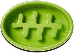 AmazonBasics Dog Slow Feeder Bowl for Anti-Bloating, Honeycomb - Green