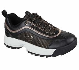 Concept 3 by Skechers Beyond Fresh Zapatillas de Moda con Cordones para Mujer, Negro/Oro Rosa, 8