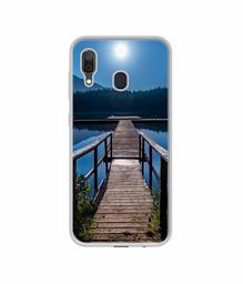 Amazon Brand - Solimo Designer Wooden Beach UV Printed Soft Back Case Mobile Cover for Samsung Galaxy A30