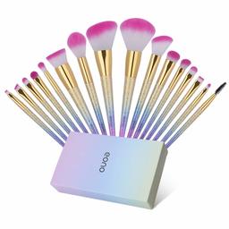 Eono by Amazon - Conjunto de pincéis de maquilhagem 16 peças profissionais, pincéis de maquilhagem premium para base soro pó líquido creme sombra de olhos maquilhagem pincel com caixa de presente