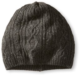 Thirty Five Kent Men's Cashmere Diamond Cable Hat, Charcoal