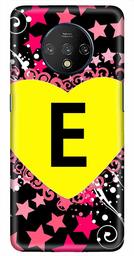 Amazon Brand - Solimo Designer Heart Pattern Alphabet-E 3D Printed Hard Back Case Mobile Cover for OnePlus 7T