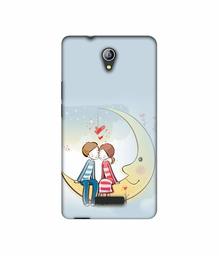 Amazon Brand - Solimo Designer Couple Sitting On Moon 3D Printed Hard Back Case Mobile Cover for Micromax Canvas Pace 4G Q416