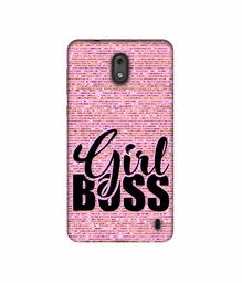 Amazon Brand - Solimo Designer Girl Boss On Pink Sparkle UV Printed Soft Back Case Mobile Cover for Nokia 2