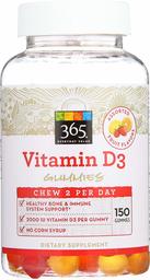 365 Everyday Value, Vitamin D3 Gummies, Assorted Fruit Flavors, 150 ct