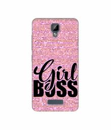 Amazon Brand - Solimo Designer Girl Boss On Pink Sparkle 3D Printed Hard Back Case Mobile Cover for Gionee P7 Max