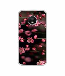 Amazon Brand - Solimo Designer Pink Flowers UV Printed Soft Back Case Mobile Cover for Motorola Moto E4 Plus