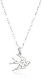 Sterling Silver Filigree Dove Pendant Necklace, 18