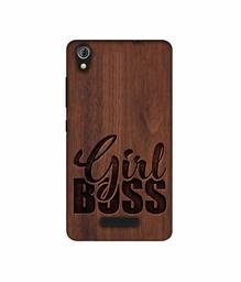 Amazon Brand - Solimo Designer Girl Boss On Wood UV Printed Soft Back Case Mobile Cover for Gionee Pioneer P5W