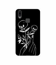 Amazon Brand - Solimo Designer Skull Flower 3D Printed Hard Back Case Mobile Cover for Vivo V9 / V9 Pro