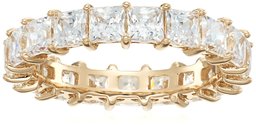 Yellow-Gold-Plated Sterling Silver Princess Cut All-Around Band Ring made with Swarovski Zirconia (5 cttw), Size 8