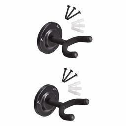 AmazonBasics Wall Mount Guitar Hanger, Guitar Holder for Acoustic Electric Bass Guitar - 2-Pack