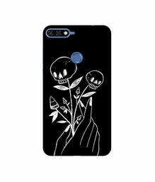 Amazon Brand - Solimo Designer Skull Flower 3D Printed Hard Back Case Mobile Cover for Huawei Honor 7A