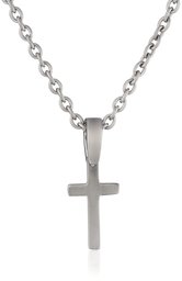 Men's Titanium Cross Pendant Necklace, 18