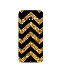 Amazon Brand - Solimo Designer Golden Zik Zak Pattern 3D Printed Hard Back Case Mobile Cover for Samsung Galaxy J4 Plus