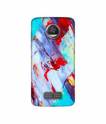 Amazon Brand - Solimo Designer Blue and Red Brush Texture 3D Printed Hard Back Case Mobile Cover for Moto Z2 Play