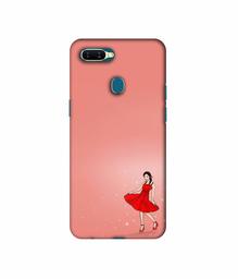 Amazon Brand - Solimo Designer Red Dress Lady 3D Printed Hard Back Case Mobile Cover for Oppo A7