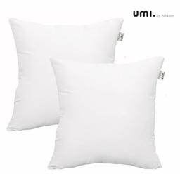 UMI By Amazon 2 Pcs Pack Throw Pillow Inserts Hypoallergenic Square Form Sham Stuffer 40 x 40 cm