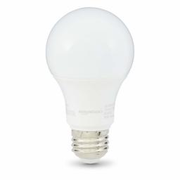 AmazonBasics – Bombilla LED equivalente a no regulable, 10.000 horas de vida útil, A19 (enchapada)