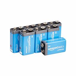 AmazonBasics 9 Volt Lithium Batteries - 8-Pack