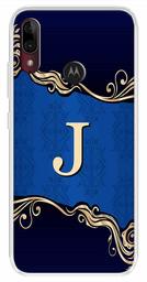 Amazon Brand - Solimo Designer Multicolor Blue Pattern Alphabet-J Printed Soft Back Case Mobile Cover for Motorola Moto E6s / Motorola Moto E6 Plus