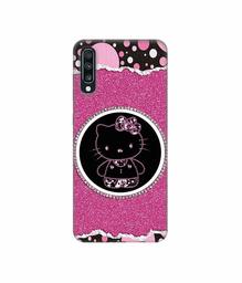 Amazon Brand - Solimo Designer Kitty with Glitter 3D Printed Hard Back Case Mobile Cover for Samsung Galaxy A70