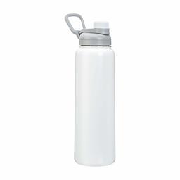 AmazonBasics Botella de agua aislante de acero inoxidable con tapa con boquilla – 850 gramos, blanco