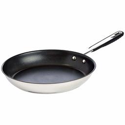 (Renewed) AmazonBasics Stainless Steel Induction Non Stick Frying Pan, 28 cm, with Soft Touch Handle