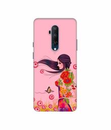 Amazon Brand - Solimo Designer Lady Vector Pattern 3D Printed Hard Back Case Mobile Cover for OnePlus 7T Pro