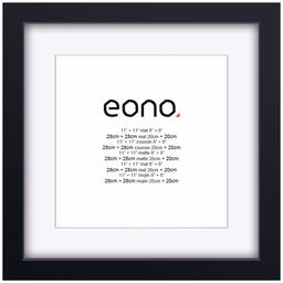 Eono by Amazon – 28 x 28 cm fotoram tillverkad av massivt trä högupplöst glas för bildformat 20 x 20 cm med passepartout eller 28 x 28 cm utan passepartout vägghängd fotoram svart