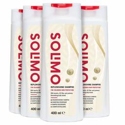 Amazon-Marke: Solimo Regenerierendes Shampoo für den Schutz von coloriertem Haar mit Keratin, UV-Filter und Proteinen- 4er-Pack (4 Flaschen x 400ml)