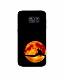 Amazon Brand - Solimo Designer Dark Black Cat 3D Printed Hard Back Case Mobile Cover for Samsung Galaxy S7 Edge