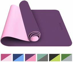 Eono by Amazon - Gymnastikmatte Yogamatte Gepolstert & rutschfest für Fitness Pilates & Gymnastik (Lila/Pink, 183cm*61cm/72 * 24 in)