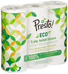 Presto! Carta igienica - 3 VELI eco 9 rotoli