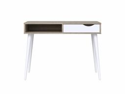 Amazon Brand - Movian Havel 1-Drawer Desk with Storage Compartment, 50 x 100 x 75cm, Light Brown Oak-Effect/White