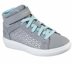 Concept 3 by Skechers Splender-Top con Lacci Fashion-Sneakers, Grigio/Verde Acqua, 2.5 Little Kid