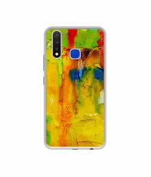 Amazon Brand - Solimo Designer Yellow and Green Paint UV Printed Soft Back Case Mobile Cover for Vivo U20