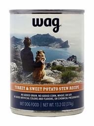 Amazon Brand - Wag Wet Dog Food, Turkey & Sweet Potato Stew Recipe, 13.2 oz.