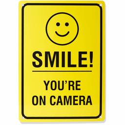 AmazonBasics Video Surveillance Sign, Smile You're on Camera, 14