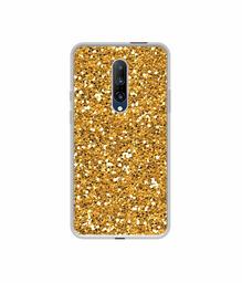 Amazon Brand - Solimo Designer Golden Sparkle UV Printed Soft Back Case Mobile Cover for OnePlus 7 Pro