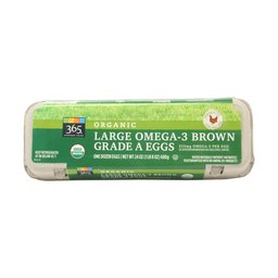 365 Everyday Value, Organic Large Omega-3 Brown Grade A Eggs, 12 CT