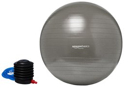 AmazonBasics Balance Ball with el pompası, gri, 75 cm