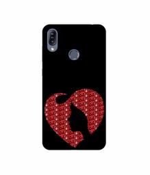 Amazon Brand - Solimo Designer Heart Shape Lady with Glitter 3D Printed Hard Back Case Mobile Cover for Asus Zenfone Max (M2) ZB633KL