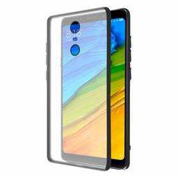 Amazon Brand - Solimo Mobile Cover (Hard Back & Black Flexible Bumper) for Redmi 5 (Transparent)