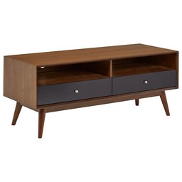 Amazon Brand – Rivet Mid-Century Modern Wood Media TV Console Coffee Table, 47